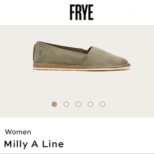 Frye Milly A Line nubuck leather flat (sage green)